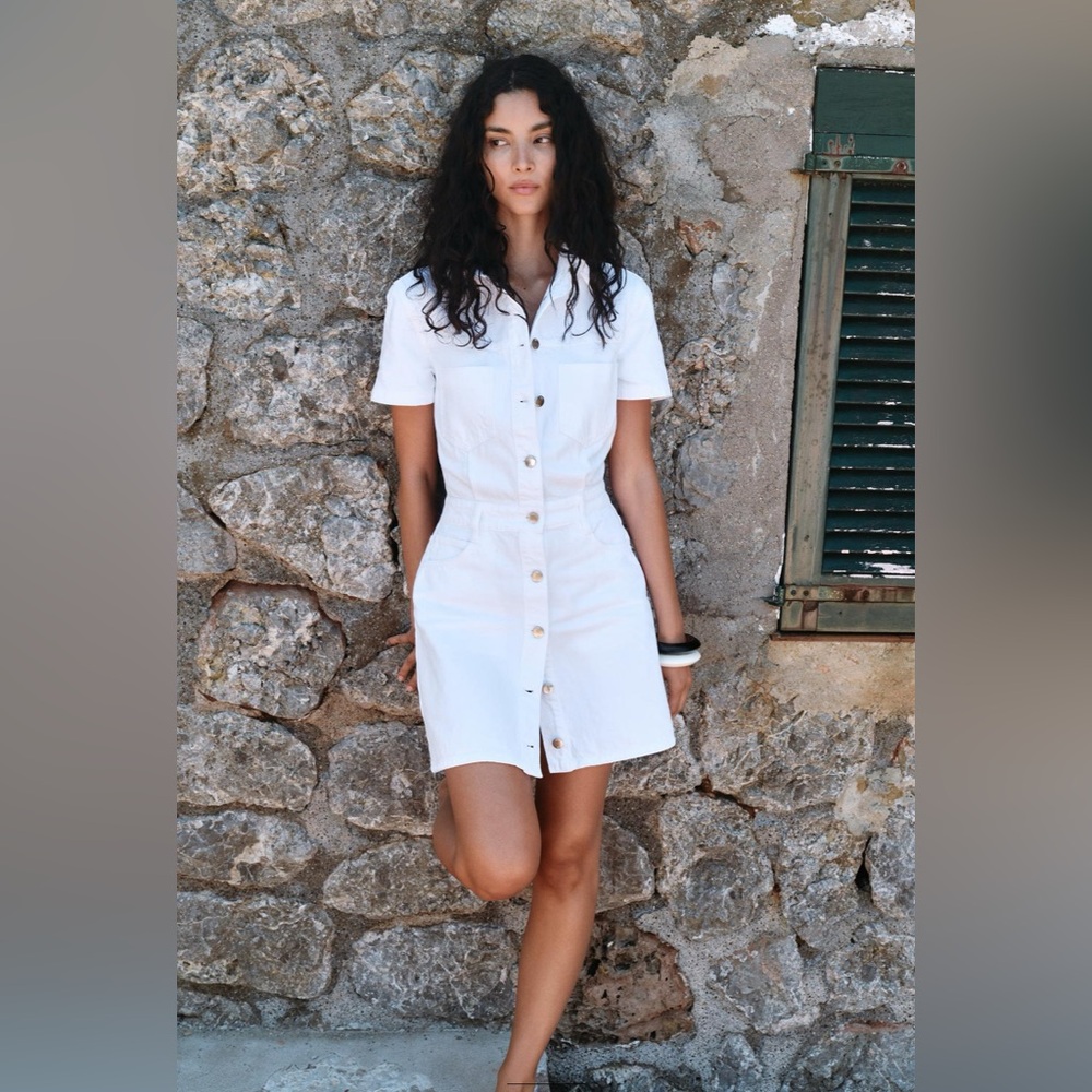 Zara Z 1975 Denim Mini Dress . New With Tags.